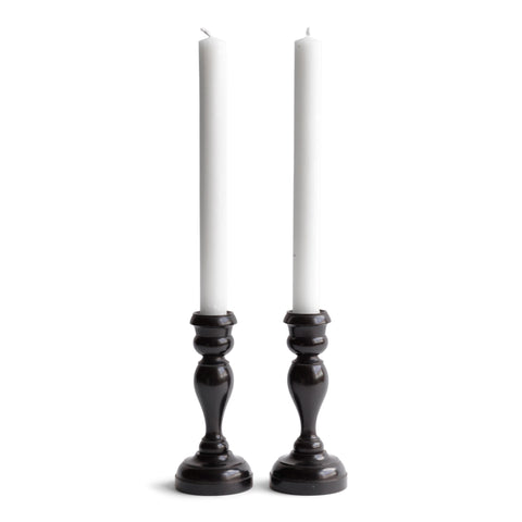Pair Edwardian Ebony Candlesticks