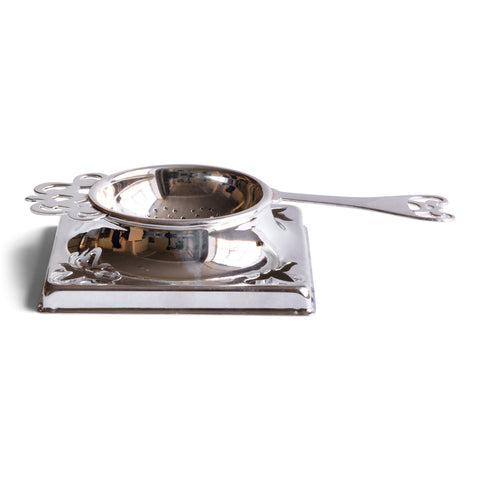 Edwardian tea strainer and stand