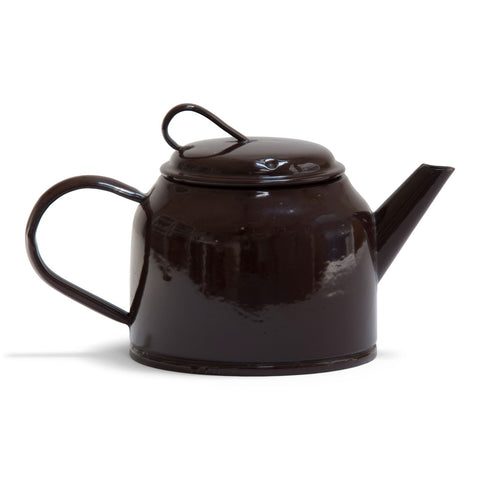 Chocolate Brown Enamel Teapot