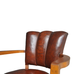 French Leather Bridge Chairs