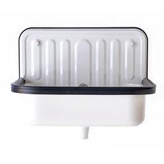 Designed in Germany in the 1930s, this enamel wall-mounted sink was originally intended for use in bucket rooms and outhouses. &nbsp;Today its good looks have taken it to beyond utility use, and it now can look equally as good in the kitchen or bathroom, as well as the scullery or shed.