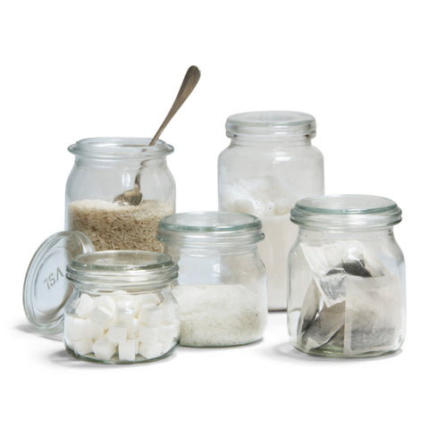 Glass storage jars