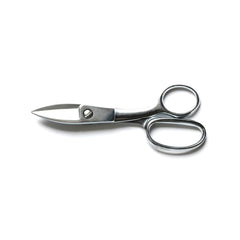 Ultra robust and beautifully designed, these hand-forged carbon tool steel scissors will cut through all and everything. The micro-serrated chrome plated blades powered by the force and high leverage that the long shanks provide, enable these scissors to cut through the toughest of cable to thick wire, to metal sheeting. They will also handle your more delicate textile and card cutting needs. 