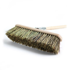This is the Rolls Royce of yard brooms.  It is extra-strong and extra-wide and has a unique industrial-strength clasp fitting that fits pole to broom head. The stiff bristles will deal swiftly with all your yard, terrace and path brushing needs, and the clasp fitting ensures an extra-long life - unlike other outdoor brooms where head and poles habitually become disconnected.