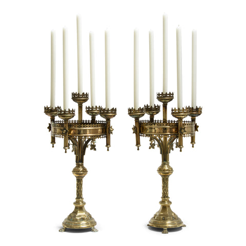 Magnificent Pair Pugin Style Candelabra