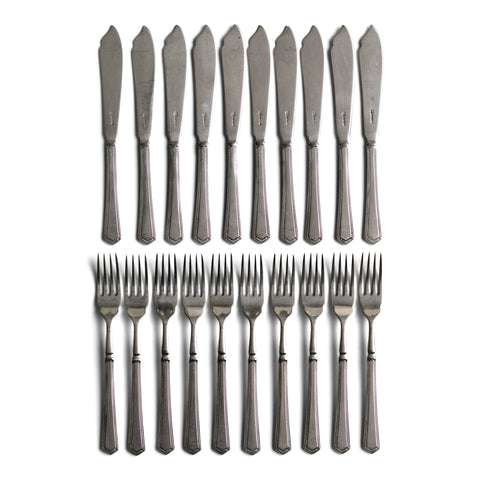 Set 20 Art Deco Fish Knives & Fish Forks