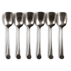 A set of 6 silver-plated ice cream spoons or shovels, each stamped "Zenith EPNS"