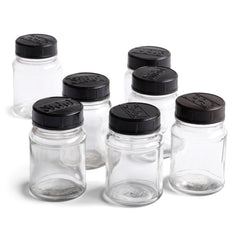 Our glass jars have Bakelite lids, and each is moulded with the name "Sidol". The jars make perfect spice containers and look very pleasing when grouped together. 
