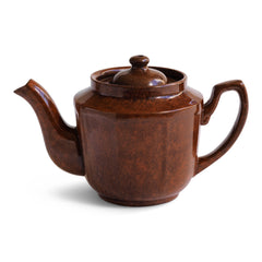 A striking 1920s tea for 2 Brown Betty with a rich bitter-chocolate brown glaze.