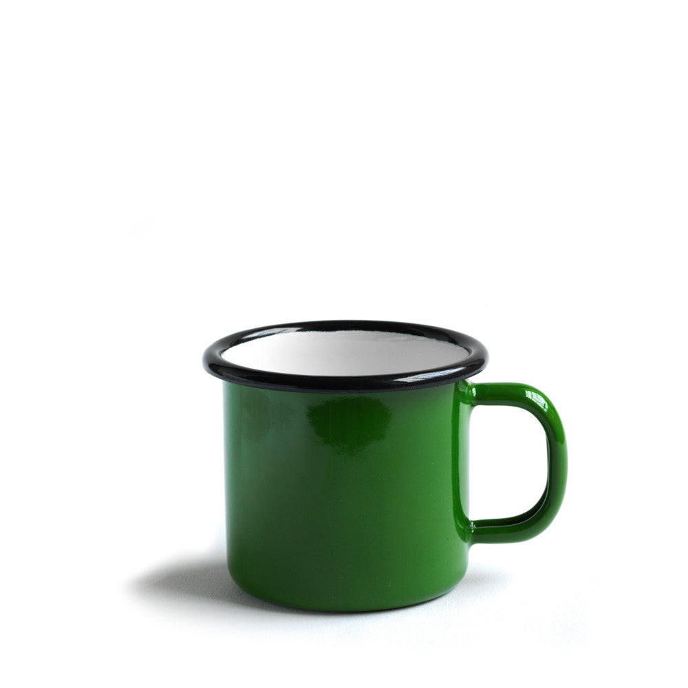 Green enamel espresso mug