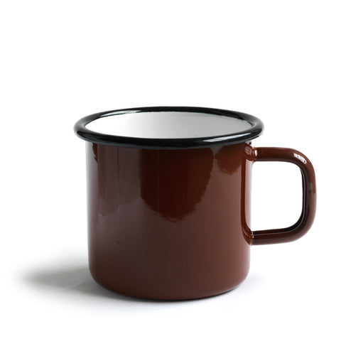 Brown enamel mug